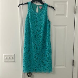 Lilly Pulitzer shift dress Blue teal lace